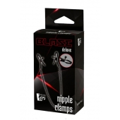 Черные зажимы на соски на цепочке BLAZE DELUXE NIPPLE CLAMPS - Dream Toys - купить с доставкой в Копейске