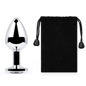 Серебристая анальная пробка с прозрачным стразом - 7,2 см. - Anal Jewelry Plug - купить с доставкой в Копейске