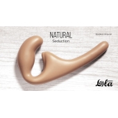 Бежевый безремневой страпон Seduction - 20,5 см. - Lola Games - купить с доставкой в Копейске