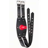 Черный узкий пояс на бедро с телесной насадкой - LOVETOY (А-Полимер) - купить с доставкой в Копейске