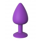 Фиолетовая анальная пробка со стразом Her Little Gem Large Plug - 9,5 см. - Pipedream - купить с доставкой в Копейске