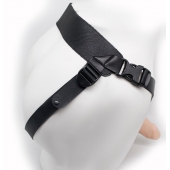 Пустотелый реалистичный фаллопротез на ремешках с заклепками - 16,5 см. - LOVETOY (А-Полимер) - купить с доставкой в Копейске