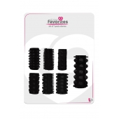 Набор из 7 черных насадок PENIS SLEEVES SET - Dream Toys - в Копейске купить с доставкой