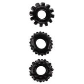 Набор из 3 черных эрекционных колец SET OF 3 COCKRINGS - Dream Toys - в Копейске купить с доставкой
