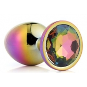 Голографическая анальная втулка с радужным кристаллом - 7,1 см. - Dream Toys - купить с доставкой в Копейске