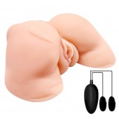 Телесная вибровагина Julie с 2 рабочими отверстиями - Baile - в Копейске купить с доставкой