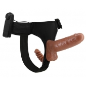 Страпон с вагинальной пробкой и вибрацией Ultra Passionate Harness - 16 см. - Baile - купить с доставкой в Копейске