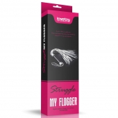 Серебристая плетка Struggle My Flogger с черной ручкой - 45 см. - Lovetoy - купить с доставкой в Копейске