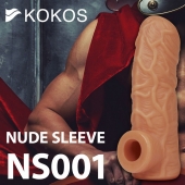 Телесная открытая насадка-реалистик с подхватом мошонки Nude Sleeve M - 12 см. - KOKOS - в Копейске купить с доставкой
