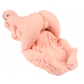 Телесный вибромастурбатор Valentina Auto с двумя любовными отверстиями - KOKOS - в Копейске купить с доставкой