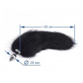 Хромированная анальная пробка с пушистым хвостиком - Sitabella - купить с доставкой в Копейске