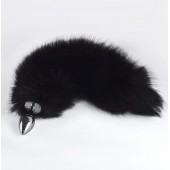 Хромированная анальная пробка с пушистым хвостиком - Sitabella - купить с доставкой в Копейске