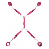 Ярко-розовый набор фиксаций на кровати Classic Bed Spreader - Lux Fetish - купить с доставкой в Копейске