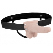 Телесный перезаряжаемый вибрострапон - 18 см. - Lux Fetish - купить с доставкой в Копейске