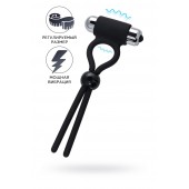 Черное эрекционное лассо Ect с виброэлементом - A-toys - в Копейске купить с доставкой