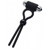 Черное эрекционное лассо Ect с виброэлементом - A-toys - в Копейске купить с доставкой