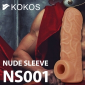 Телесная открытая насадка-реалистик с подхватом мошонки Nude Sleeve S - 10 см. - KOKOS - в Копейске купить с доставкой