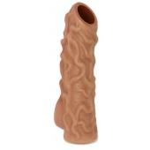 Телесная насадка с венками и открытой головкой Nude Sleeve S - 10 см. - KOKOS - в Копейске купить с доставкой