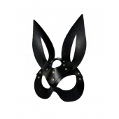 Черная кожаная маска зайки Miss Bunny - БДСМ Арсенал - купить с доставкой в Копейске