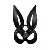 Черная кожаная маска зайки Miss Bunny - БДСМ Арсенал - купить с доставкой в Копейске