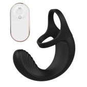 Черный анальный стимулятор с эрекционными кольцами Remote Couple Teaser - Dream Toys - в Копейске купить с доставкой