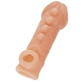 Телесная закрытая насадка с шишечками Cock Sleeve Size S - 13,8 см. - KOKOS - в Копейске купить с доставкой