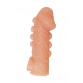 Телесная закрытая насадка с шишечками Cock Sleeve Size L - 17,6 см. - KOKOS - в Копейске купить с доставкой