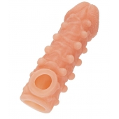 Телесная закрытая насадка с шариками Cock Sleeve Size S - 13,8 см. - KOKOS - в Копейске купить с доставкой