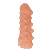 Телесная закрытая насадка с шариками Cock Sleeve Size L - 17,6 см. - KOKOS - в Копейске купить с доставкой