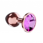 Пробка цвета розового золота с лиловым кристаллом Diamond Quartz Shine L - 8,3 см. - Lola Games - купить с доставкой в Копейске