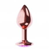 Пробка цвета розового золота с лиловым кристаллом Diamond Quartz Shine L - 8,3 см. - Lola Games - купить с доставкой в Копейске