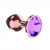 Пробка цвета розового золота с фиолетовым кристаллом Diamond Amethyst Shine L - 8,3 см. - Lola Games - купить с доставкой в Копейске
