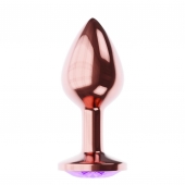 Пробка цвета розового золота с фиолетовым кристаллом Diamond Amethyst Shine L - 8,3 см. - Lola Games - купить с доставкой в Копейске