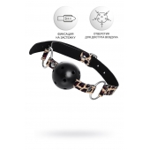 Черный кляп-шар на леопардовых ремешках Anonymo - ToyFa - купить с доставкой в Копейске