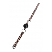 Черный кляп-шар на леопардовых ремешках Anonymo - ToyFa - купить с доставкой в Копейске