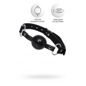 Черный кляп-шар на кожаных ремешках Anonymo - ToyFa - купить с доставкой в Копейске