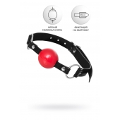 Красный кляп-шар на черных ремешках Anonymo - ToyFa - купить с доставкой в Копейске