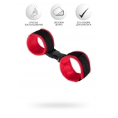 Красно-черные велюровые наручники Anonymo - ToyFa - купить с доставкой в Копейске