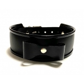 Черный ошейник с бантиком из эко-кожи - БДСМ Арсенал - купить с доставкой в Копейске