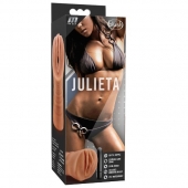 Мастурбатор-вагина цвета карамели Julieta с вибрацией - Blush Novelties - в Копейске купить с доставкой