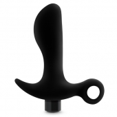 Черный анальный вибратор Silicone Vibrating Prostate Massager 01 - 10,8 см. - Blush Novelties - в Копейске купить с доставкой