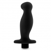 Черный анальный вибромассажёр Silicone Vibrating Prostate Massager 02 - 10,8 см. - Blush Novelties - в Копейске купить с доставкой