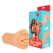 Телесный мастурбатор-ротик с высунутым язычком - Bior toys - в Копейске купить с доставкой