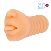 Телесный мастурбатор-ротик с высунутым язычком - Bior toys - в Копейске купить с доставкой