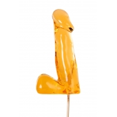 Оранжевый леденец в форме пениса со вкусом аморетто - Sosuчki - купить с доставкой в Копейске