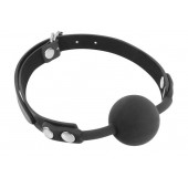 Черный силиконовый кляп-шарик на ремешках - Fetish Tentation - купить с доставкой в Копейске