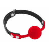 Красный кляп-шарик на черных ремешках - Fetish Tentation - купить с доставкой в Копейске