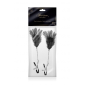 Зажимы для сосков с черными перьями Sweet Caress Feather Nipple Clumps - Sweet Caress - купить с доставкой в Копейске