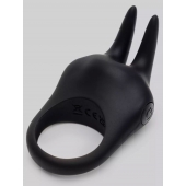 Черное эрекционное виброкольцо Sensation Rechargeable Vibrating Rabbit Love Ring - Fifty Shades of Grey - в Копейске купить с доставкой