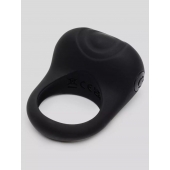Черное эрекционное виброкольцо Sensation Rechargeable Vibrating Love Ring - Fifty Shades of Grey - в Копейске купить с доставкой